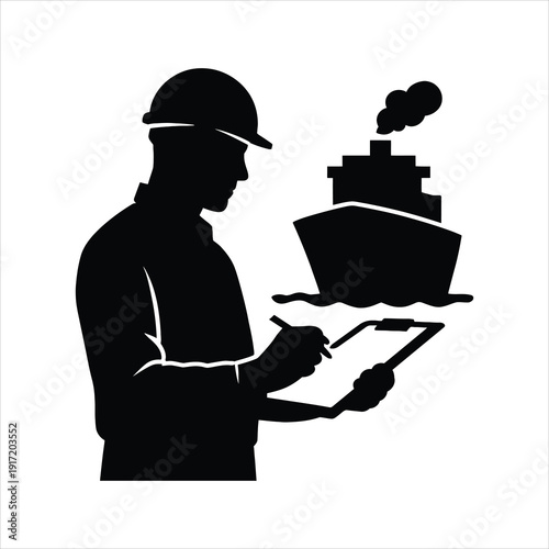 silhouette of port duty officer sign 