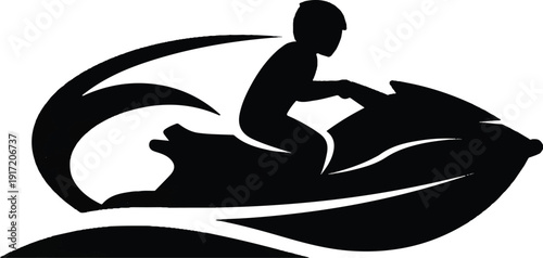 Person Riding Jet Ski on Water with Dynamic Motion and Splashing Waves from Rider Viewpoint