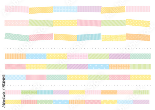 Pastel Masking Tape Style Frame Set | Cute Hand-Drawn Border Backgrounds