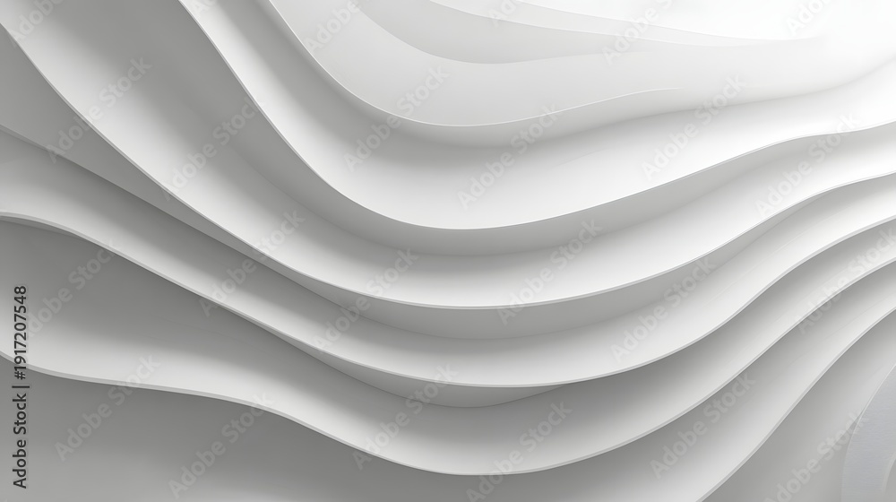 Obraz premium Abstract White Wavy Background with Smooth Flowing Lines and Dynamic Curves.