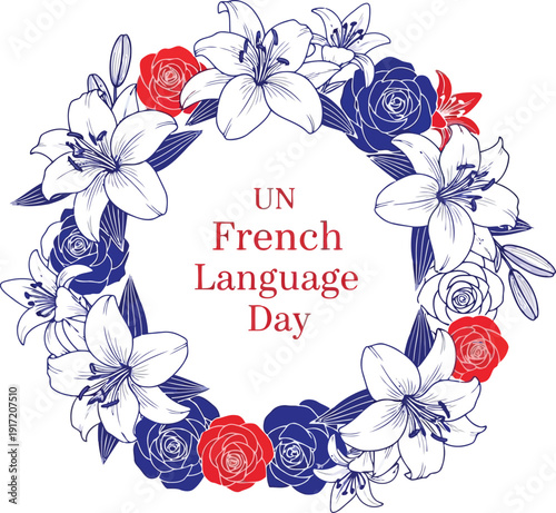 Beauty of UN French Language Day Celebrated with Floral Wreath Design