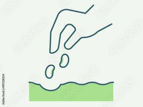 Planting seeds icon. Agriculture icon design. Simple filled and outline icon. Vector icon.