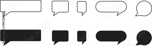 Speech Bubble Icon Set Vector – Chat Dialog and Comment Box Symbol Collection