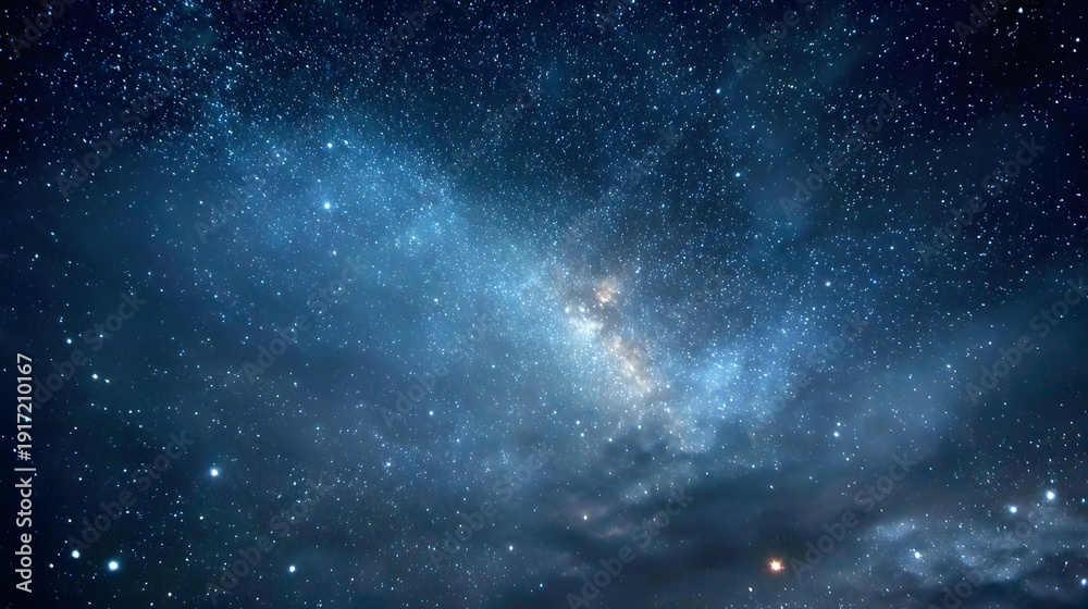 Obraz premium Stunning View of the Milky Way Galaxy with Countless Stars and Cosmic Dust in the Night Sky.