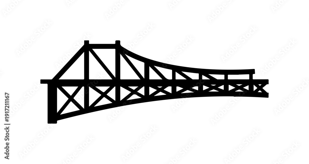 Fototapeta premium Minimalist Vector Bridge Illustration