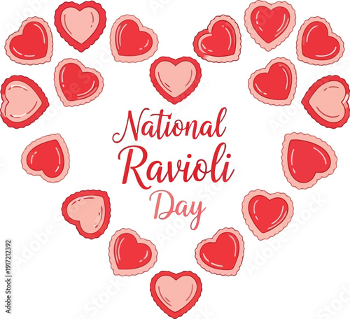 Celebrate National Ravioli Day with Heart-Shaped Pasta Graphics for Food Lovers