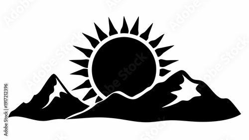 Stunning sunrise over majestic mountain range