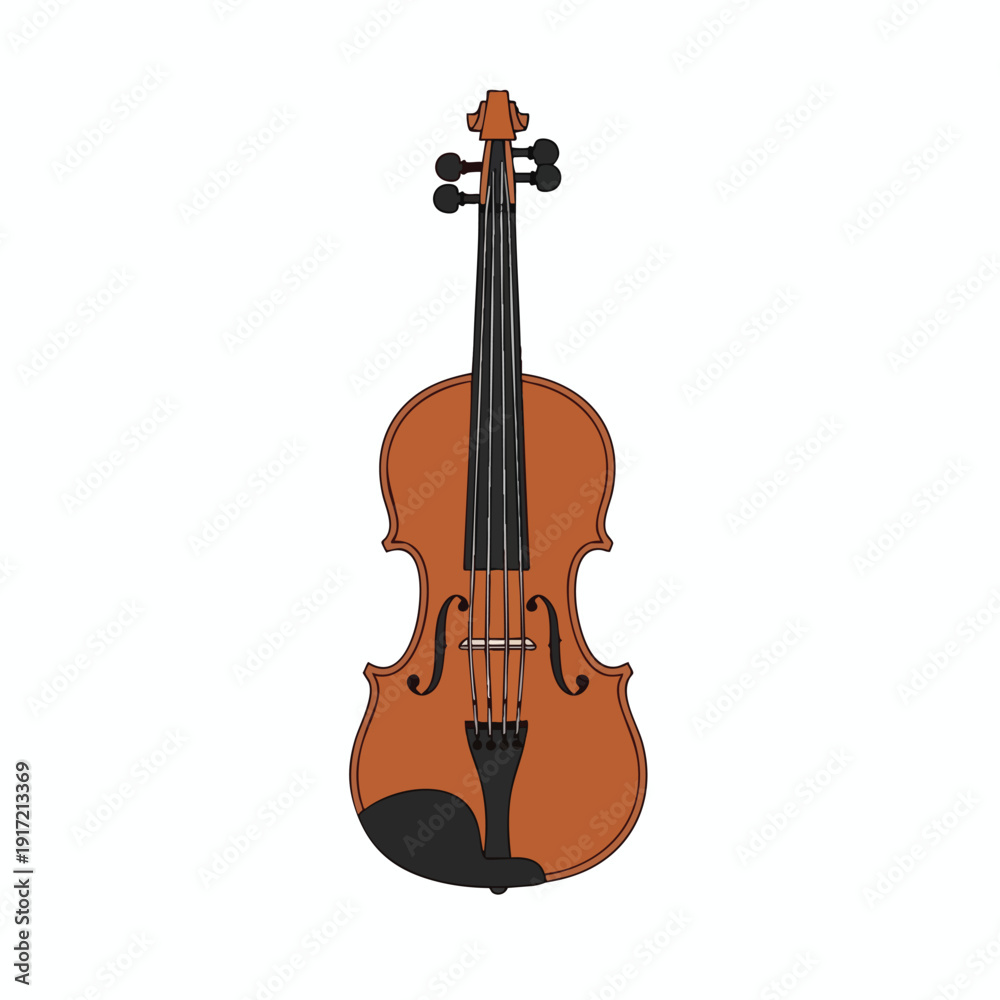 Fototapeta premium Violin Illustration on White Background