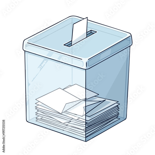 Transparent Ballot Box with Voting Papers