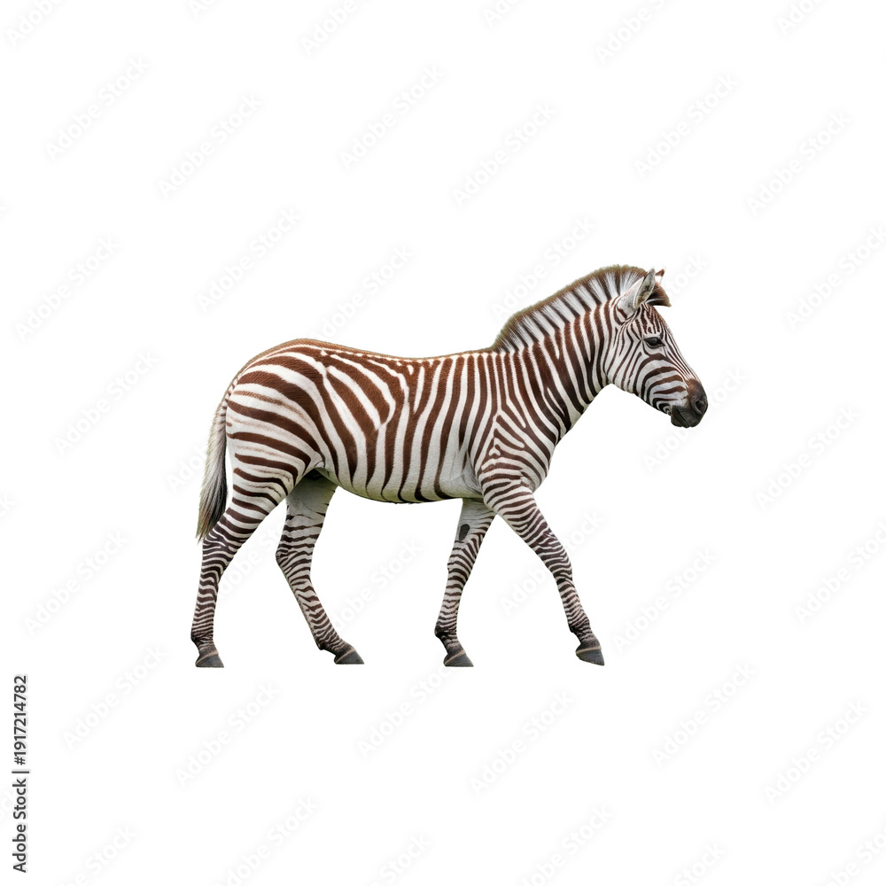 Fototapeta premium Zebra walking on a black background