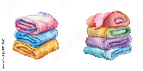 baby blankets watercolor vector illustration