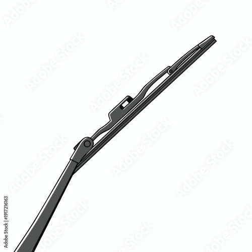 Windshield Wiper Blade Isolated on White Background