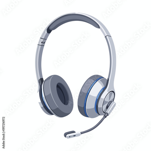 Modern Headset with Microphone for Communication