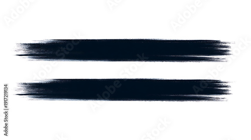 Two horizontal dark brush strokes creating an equal sign