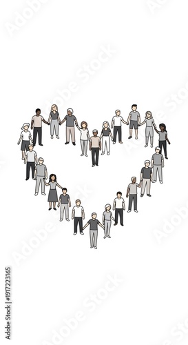 Wallpaper Mural Diverse Group of People Holding Hands Forming a Heart Shape. Torontodigital.ca