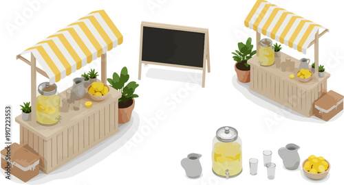 lemon beverage stall scene