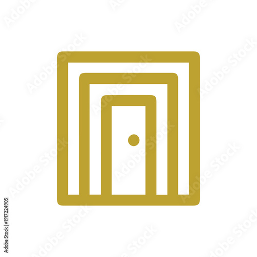 Minimalist Gold Doorway Icon Abstract Geometric Logo Graphic Design