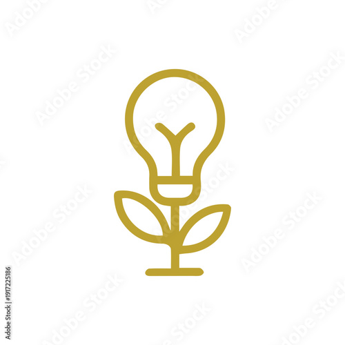 Sustainable Innovation Symbol Light Bulb Growing Like A Green Plant