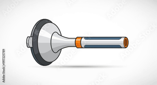 Suction cup with handle attached, illustrating industrial equipment, studio setting, vector graphics, high detail, isolated viewpoint