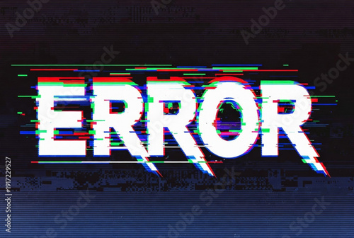Digital Glitch Error Text Background
