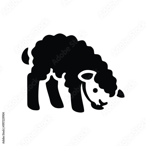 Cute Black Sheep Silhouette Vector Illustration