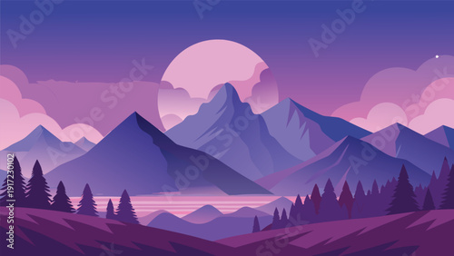 A serene gathering of friends by a lakeside under a warm sunset glow Vector