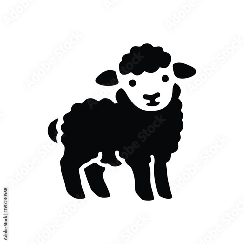 Cute Black Sheep Silhouette Vector Illustration