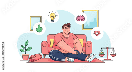 Health and Wellness A Man Practicing Yoga for Physical and Mental Well-being