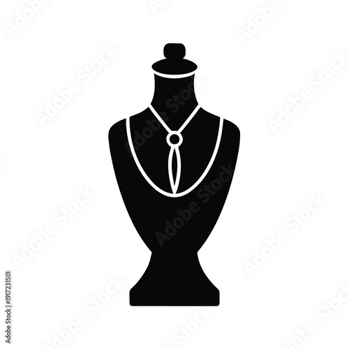 Jewelry Mannequin With Necklace Stencil Icon Vector Illustration