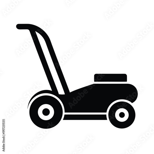 Lawn Mower Stencil Icon Vector Illustration