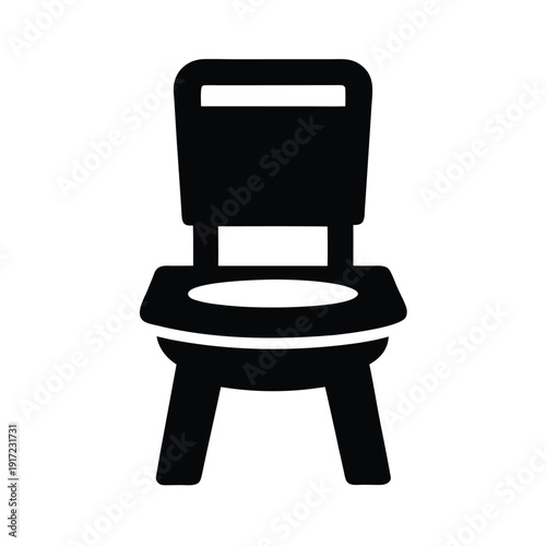 Potty Chair Stencil Icon Vector Illustration