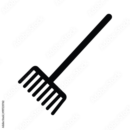 Rake Stencil Icon Vector Illustration