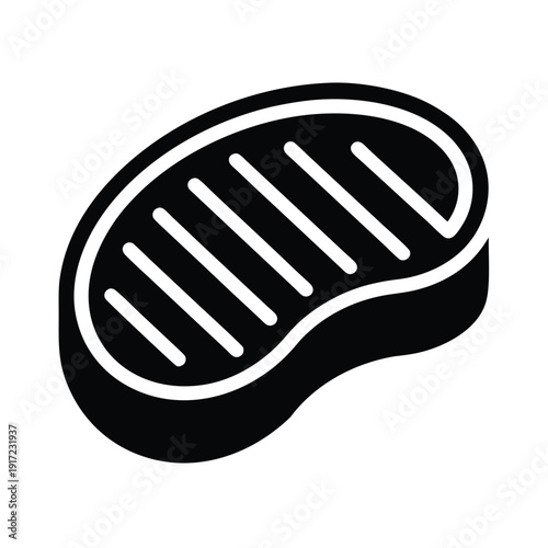 Steak Stencil Icon Vector Illustration