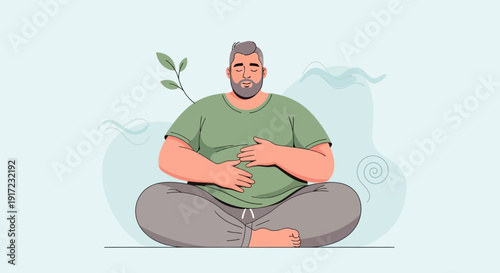 A Man Meditating in a Calm and Peaceful Setting, Practicing Mindfulness and Inner Peace