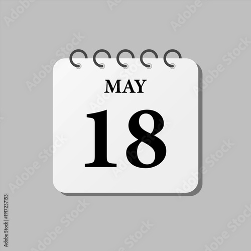 Icon page calendar day - 18 May