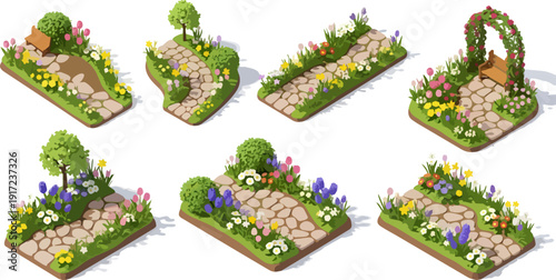 garden path with flowers