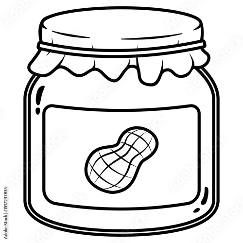 vector illustration of a jar of peanut butter