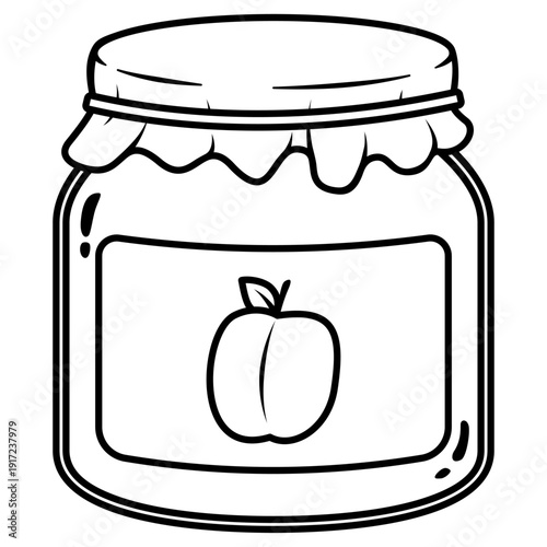 vector illustration of a jar of plum jam