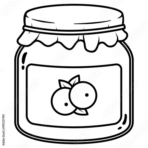 vector illustration of a jar of blueberry jam