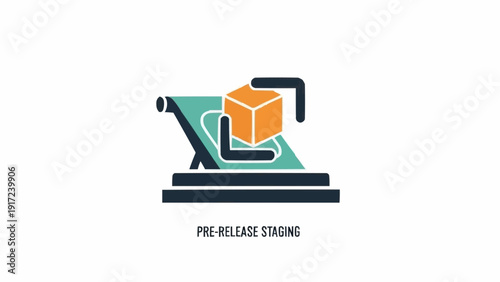 Orange Box on Laptop Keyboard Illustration.