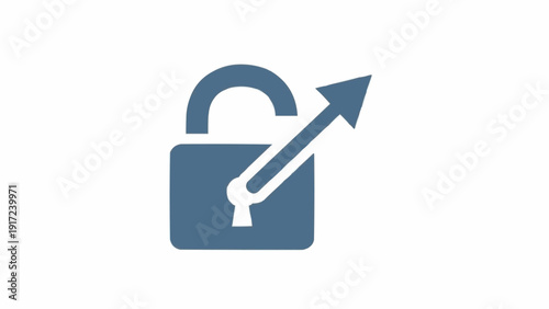 Padlock with arrow going up.