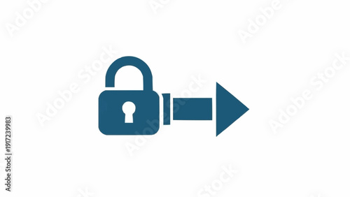 Padlock with arrow security concept.