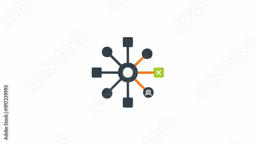 Network connection diagram with nodes.