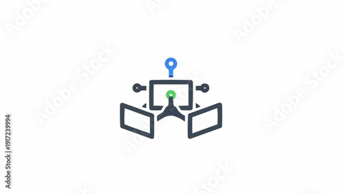 Navigation Icon with Location Pin and Screen.