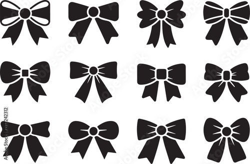 Black and white bow tie in various styles formal fashion