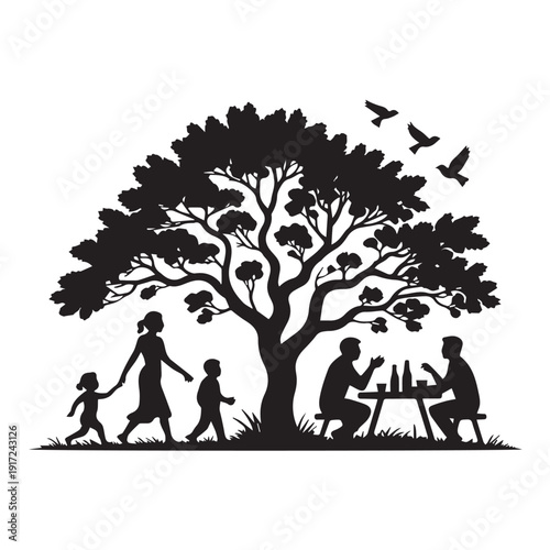 silhouettes of people working group of Happy people
