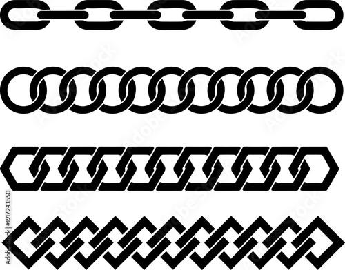 Chain Link Connection Icon Set