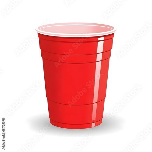 red plastic cup isolated