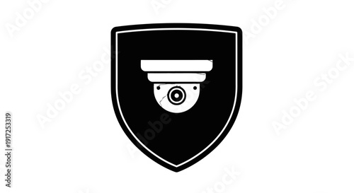 Security Camera Icon Shield Protection Surveillance.