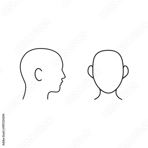 Face and head profil, silhouette